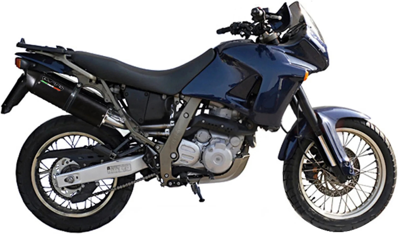 Double Sortie D'Échappement Homologuée Au Niveau Sonore Furore Aluminium Noir - Gpr Compatible Avec Aprilia Pegaso 650 Ga (1992-1996)