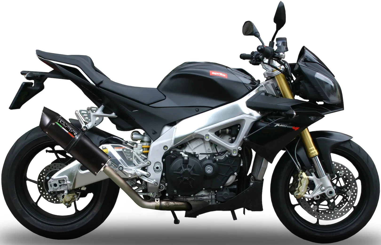 Système D'Échappement Homologué Au Niveau Sonore Furore Aluminium Noir - Gpr Compatible Avec Aprilia Tuono V4 R - Std - Aprc 1000 (2011-2014)