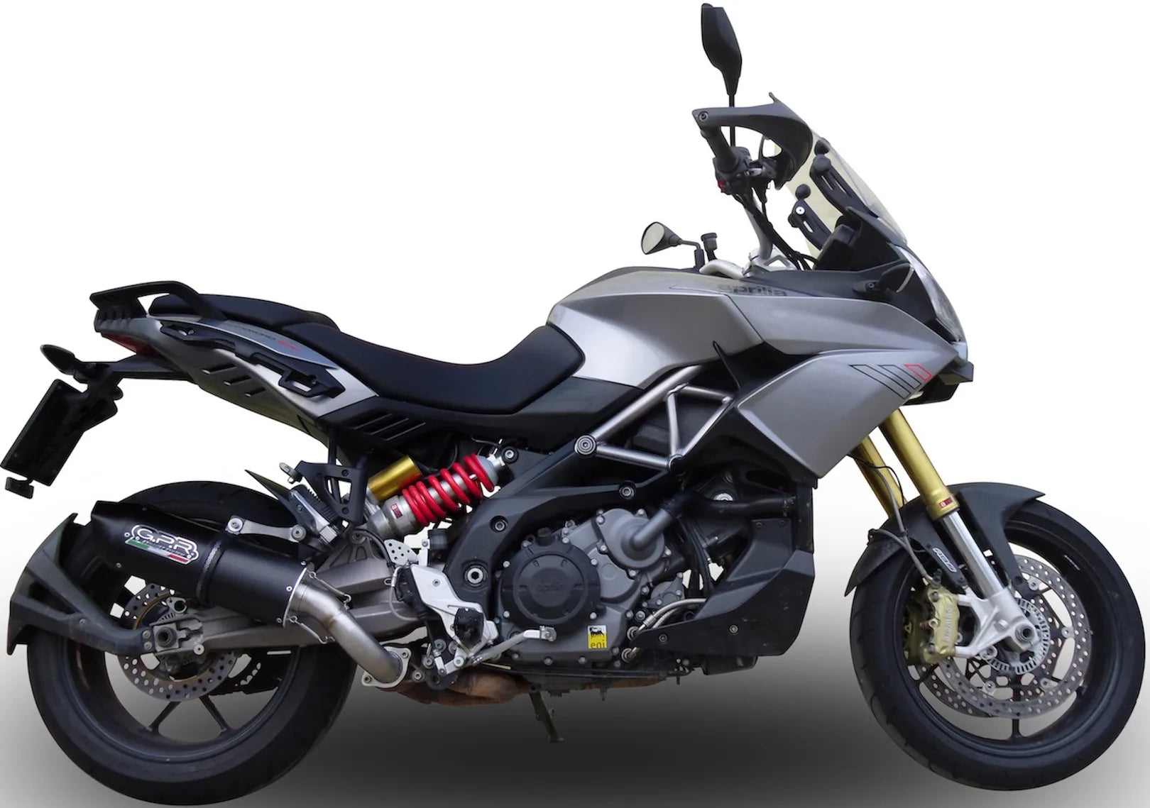 Système D'Échappement Homologué Au Niveau Sonore Furore Aluminium Noir - Gpr Compatible Avec Aprilia Caponord 1200 (2013-2015)