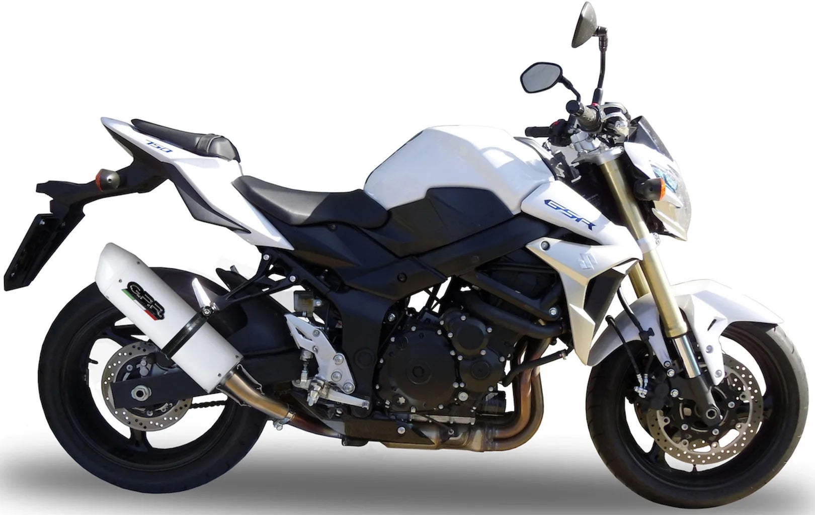 Système D'Échappement Homologué Au Niveau Sonore Albus Ceramic Aluminium Blanc - Gpr Compatible Avec Suzuki Gsr 750 (2011-2015)