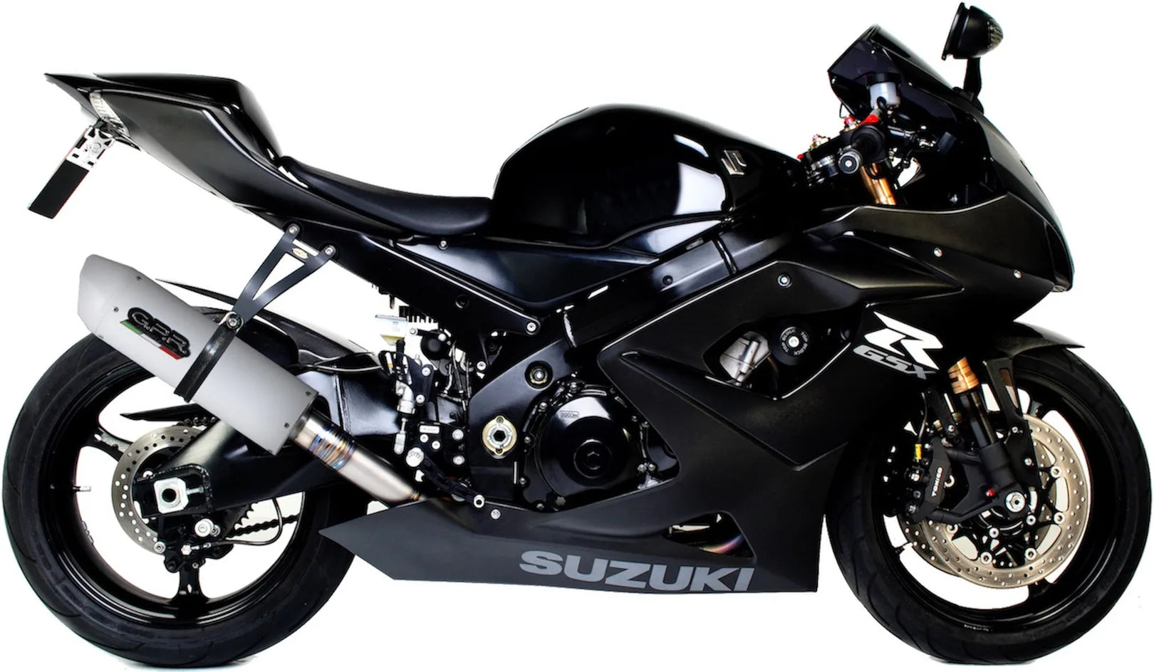 Système D'Échappement Homologué Au Niveau Sonore Albus Ceramic Aluminium Blanc - Gpr Compatible Avec Suzuki Gsx-R 1000 K5 (2005-2006)