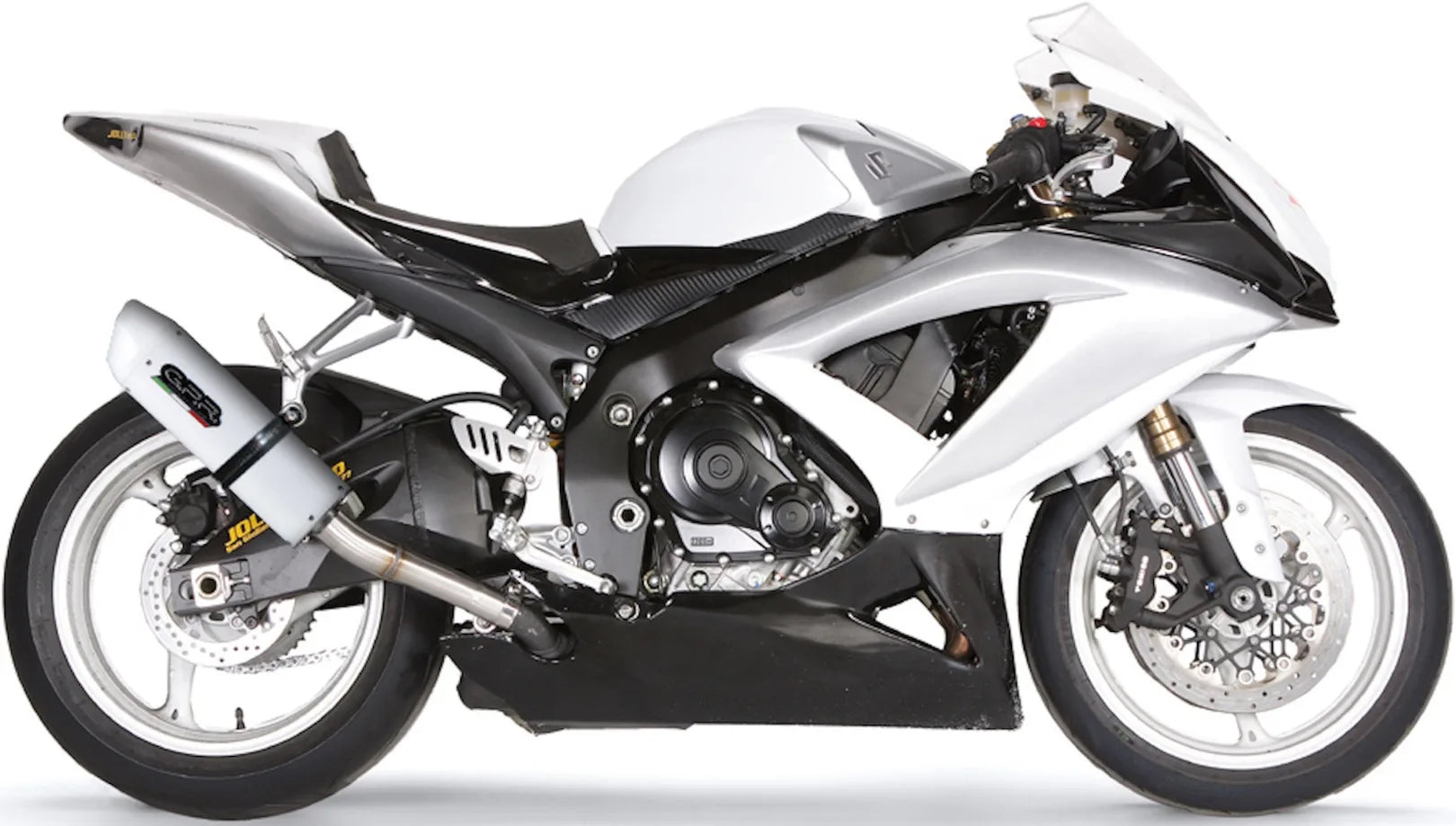 Système D'Échappement Homologué Au Niveau Sonore Albus Ceramic Aluminium Blanc - Gpr Compatible Avec Suzuki Gsx-R 600 K8 (2008-2010)
