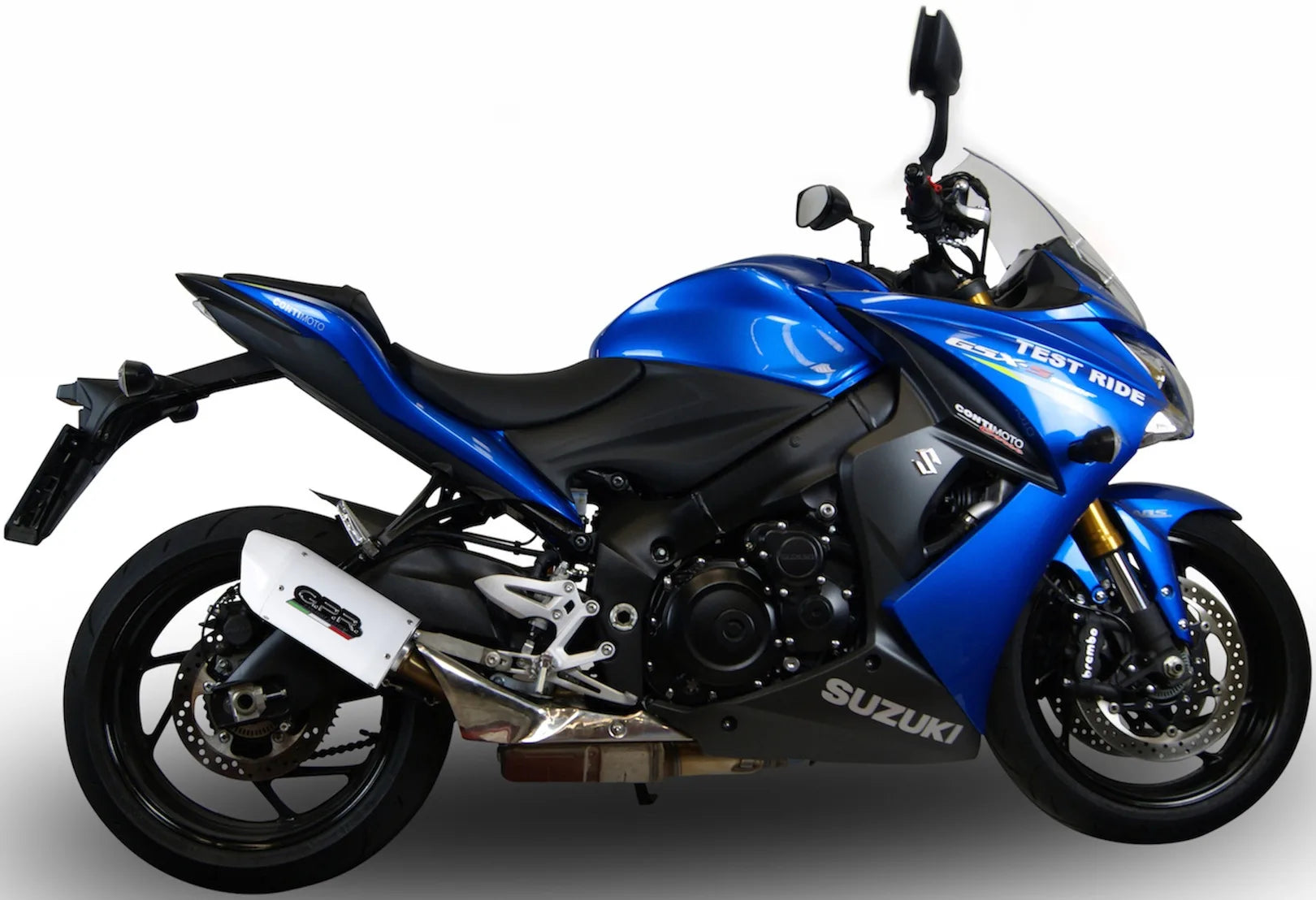 Système D'Échappement Homologué Au Niveau Sonore Albus Ceramic Aluminium Blanc - Gpr Compatible Avec Suzuki Gsx-S 1000 F (2015-2016)