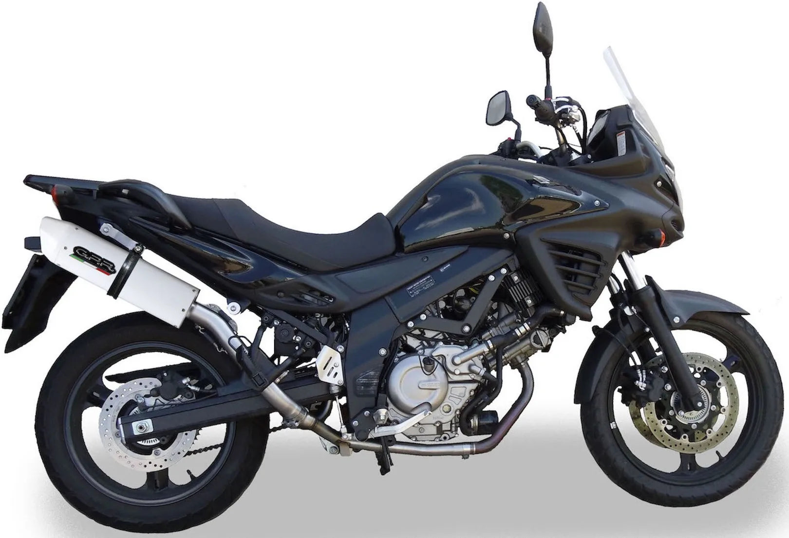 Système D'Échappement Homologué Au Niveau Sonore Albus Ceramic Aluminium Blanc - Gpr Compatible Avec Suzuki V-Strom Dl 650 (2012-2016)