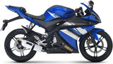 Système D'Échappement Complet Sans Catalyseur Et Homologué Au Niveau Sonore Albus Ceramic Aluminium Blanc - Gpr Compatible Avec Yamaha Yzf-R 125 Ie (2014-2016)