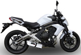 Exhaust Tip With Noise Certification Albus Ceramic White Aluminium - Gpr Compatible With Kawasaki Er-6 F (2005-2011)