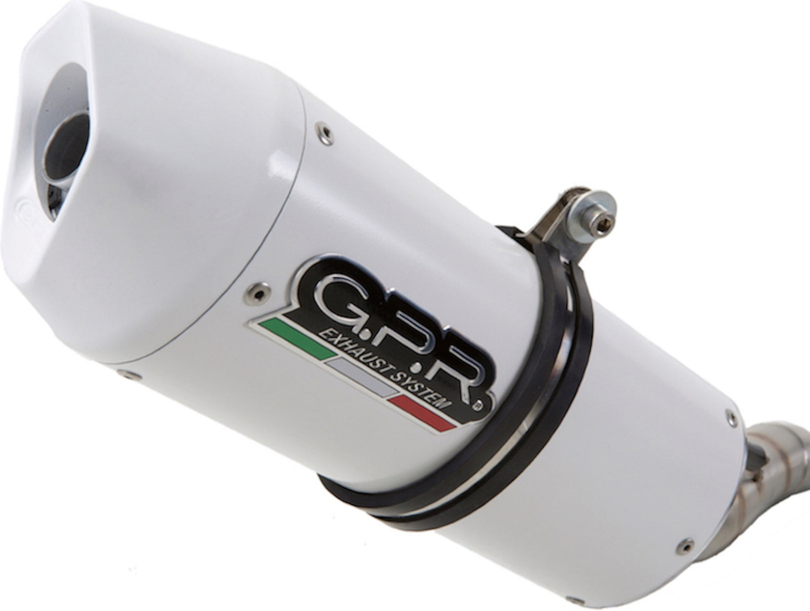 Exhaust Tip With Noise Certification Albus Ceramic White Aluminium - Gpr Compatible With Ajp Pr 5 (2015-2018)