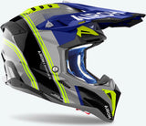 Casque Off-Road Pour Moto Airoh Aviator 3 - Av3H18 Hpc Carbon Bleu Gloss Hima Taille Xs