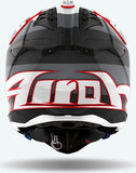 Casque Off-Road Pour Moto Airoh Aviator 3 - Av3M16 Hpc Carbon Gris Rouge Mat Monarch Taille L