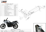 Système D'Échappement Homologué Au Niveau Sonore Speed Edge Acier Noir Carbon - Mivv Compatible Avec Bmw F 700 Gs (2012-2017)