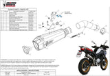 Exhaust Tip With Noise Certification Delta Race Steel Black Carbon - Mivv Compatible With Bmw F 850 Gs (2018-2024)