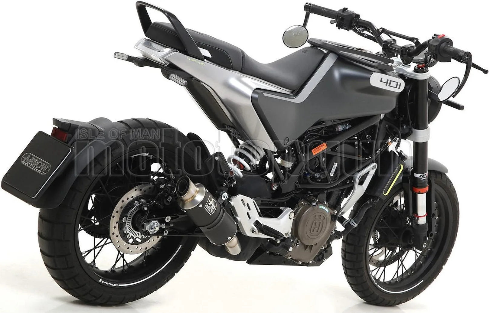 Système D'Échappement Homologué Au Niveau Sonore Gp2 Gp-2 Nichrom Noir Acier - Arrow Special Parts Compatible Avec Husqvarna Svartpilen 401 (2020-2023)
