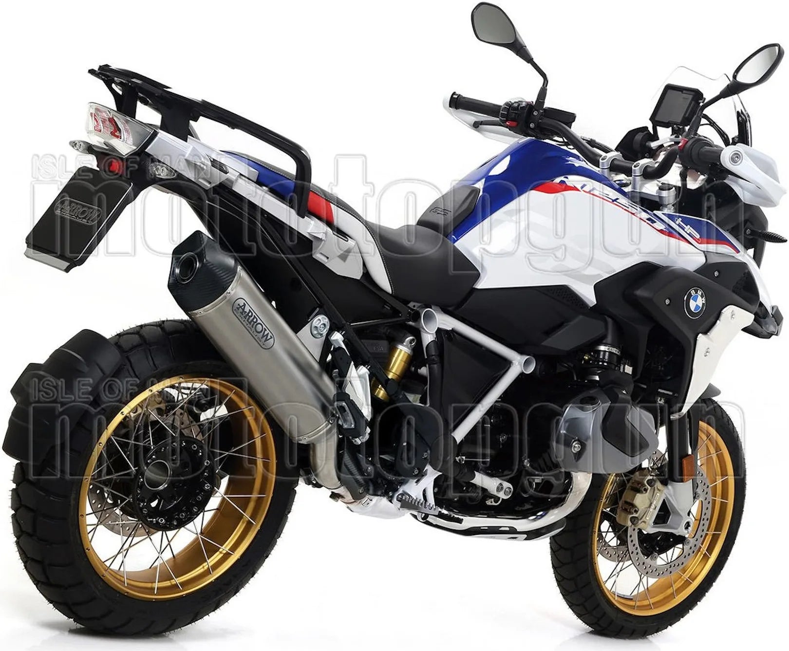 Système D'Échappement Complet Sans Catalyseur Et Homologué Au Niveau Sonore Maxi Race-Tech Aluminium Carbon - Arrow Special Parts Compatible Avec Bmw R 1250 Gs (2019-2024)