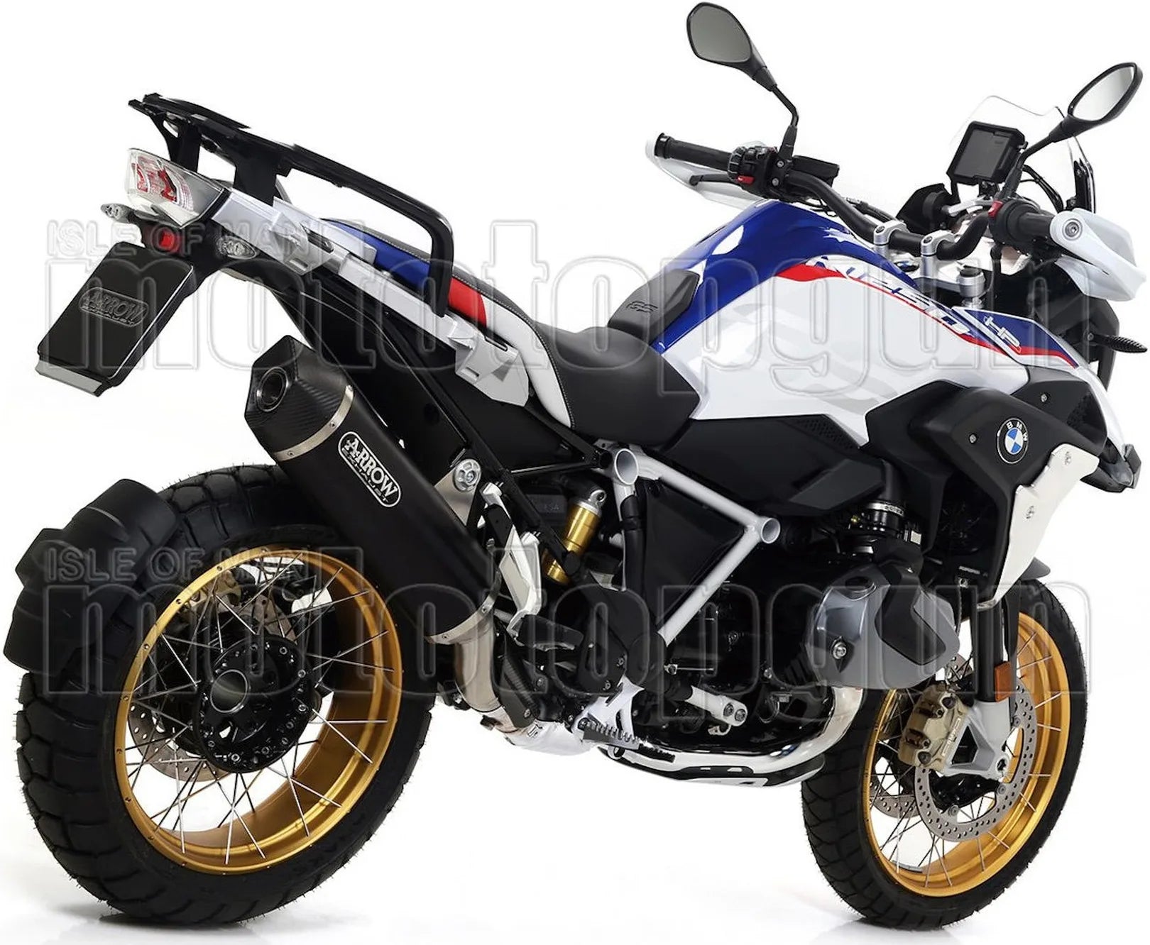 Système D'Échappement Complet Sans Catalyseur Et Homologué Au Niveau Sonore Maxi Race-Tech Aluminium Noir Carbon - Arrow Special Parts Compatible Avec Bmw R 1250 Gs Adventure (2019-2024)