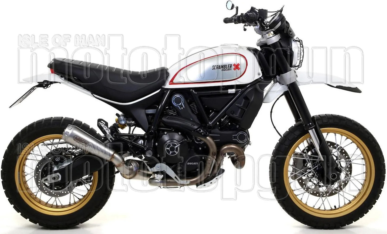 Système D'Échappement Catalytique Avec Homologation Acoustique Pro-Race Nichrom Acier - Arrow Special Parts Compatible Avec Ducati Scrambler 800 Desert Sled (2017-2020)