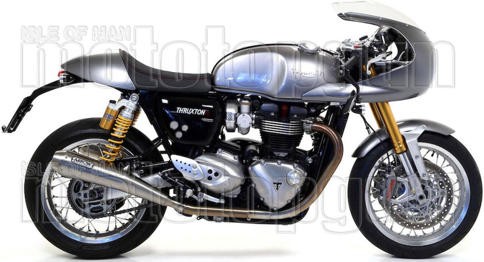 Complete Non-Catalytic Exhaust System With Sound Certification Pro-Racing Nichrom Stainless Steel - Arrow Special Parts Compatible With Triumph Thruxton 1200 Rs (2020-2023)