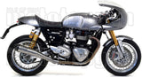 Complete Non-Catalytic Exhaust System With Sound Certification Pro-Racing Nichrom Carbon - Arrow Special Parts Compatible With Triumph Thruxton 1200 R (2017-2020)