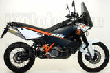 Double Sortie D'Échappement Non Catalysée Avec Homologation Acoustique Race-Tech Aluminium Carbon - Arrow Special Parts Compatible Avec Ktm 990 Smt (2009-2013)