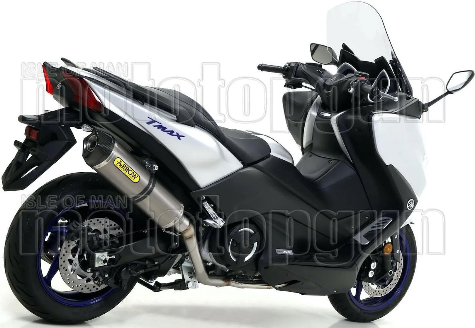 Système D'Échappement Complet Sans Catalyseur Et Homologué Au Niveau Sonore Race-Tech Aluminium Carbon - Arrow Special Parts Compatible Avec Yamaha Xp 560 T-Max (2020-2024)