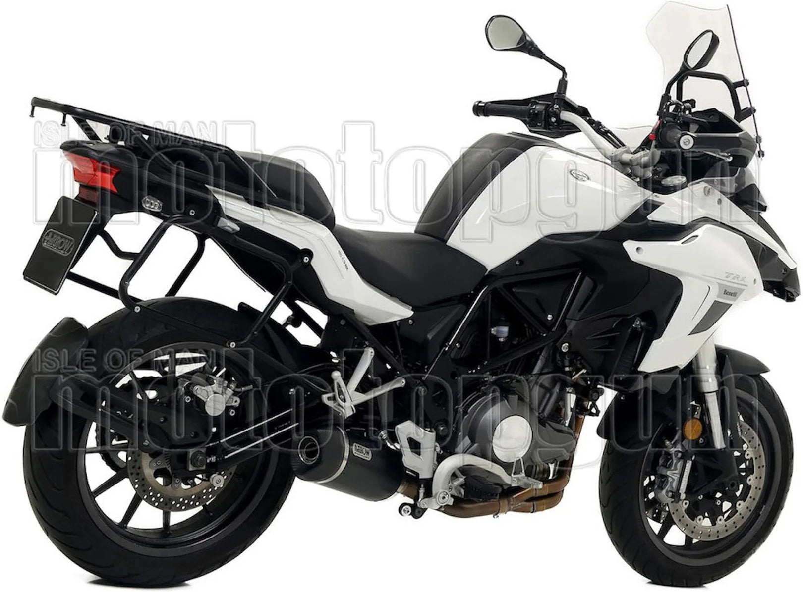 Système D'Échappement Catalytique Avec Homologation Acoustique Race-Tech Aluminium Noir Carbon - Arrow Special Parts Compatible Avec Benelli Trk 502 (2017-2020)