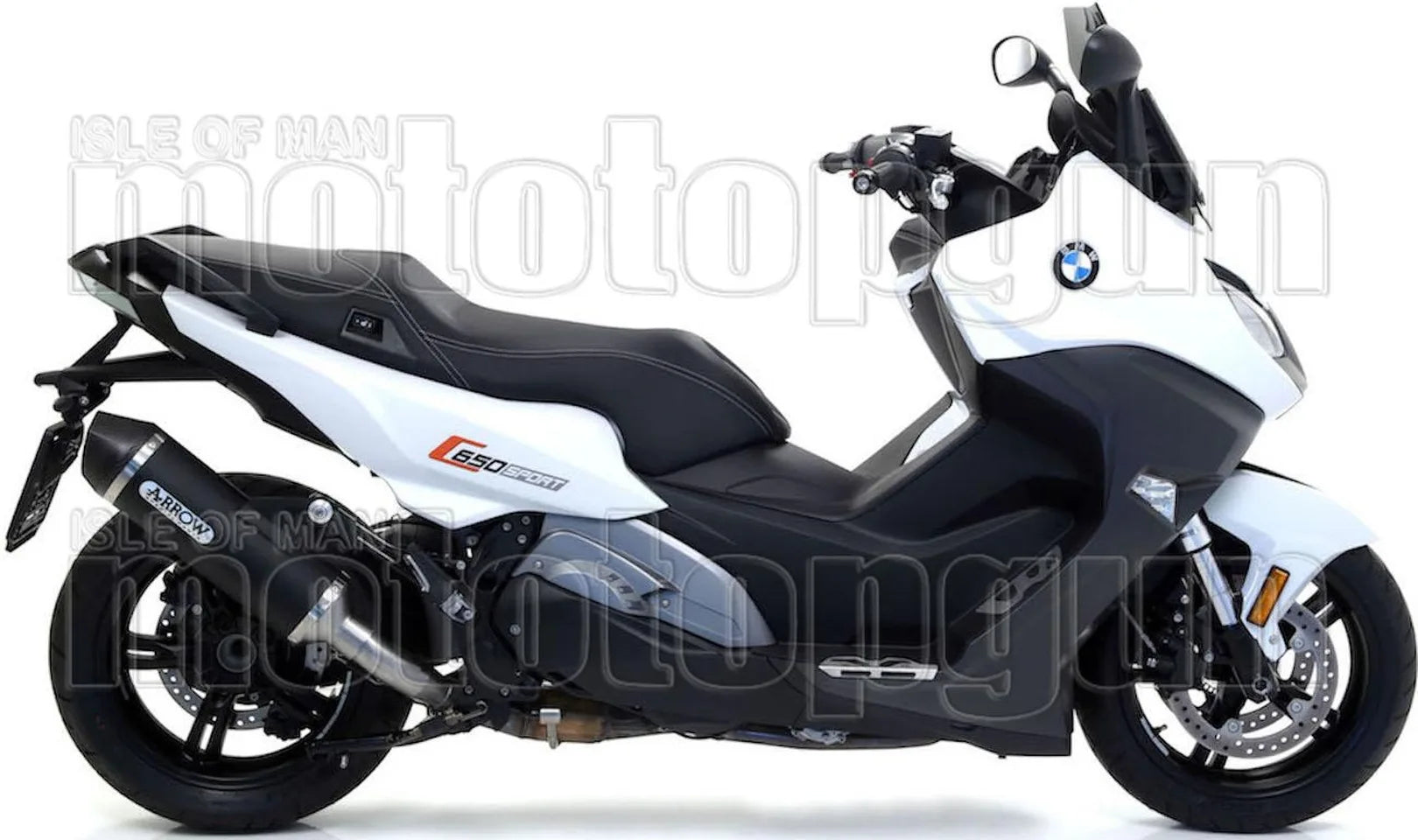 Système D'Échappement Catalytique Avec Homologation Acoustique Race-Tech Aluminium Noir Carbon - Arrow Special Parts Compatible Avec Bmw C 650 Sport (2016-2020)