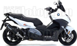 Complete Catalytic Exhaust System With Sound Certification Race-Tech Black Aluminium Carbon - Arrow Special Parts Compatible With Bmw C 650 Sport (2016-2020)