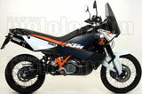 Double Sortie D'Échappement Non Catalysée Avec Homologation Acoustique Race-Tech Aluminium Noir Carbon - Arrow Special Parts Compatible Avec Ktm 990 Adventure (2006-2014)