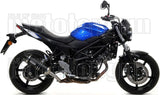 Système D'Échappement Complet Sans Catalyseur Et Homologué Au Niveau Sonore Race-Tech Aluminium Noir Carbon - Arrow Special Parts Compatible Avec Suzuki Sv 650 (2016-2024)