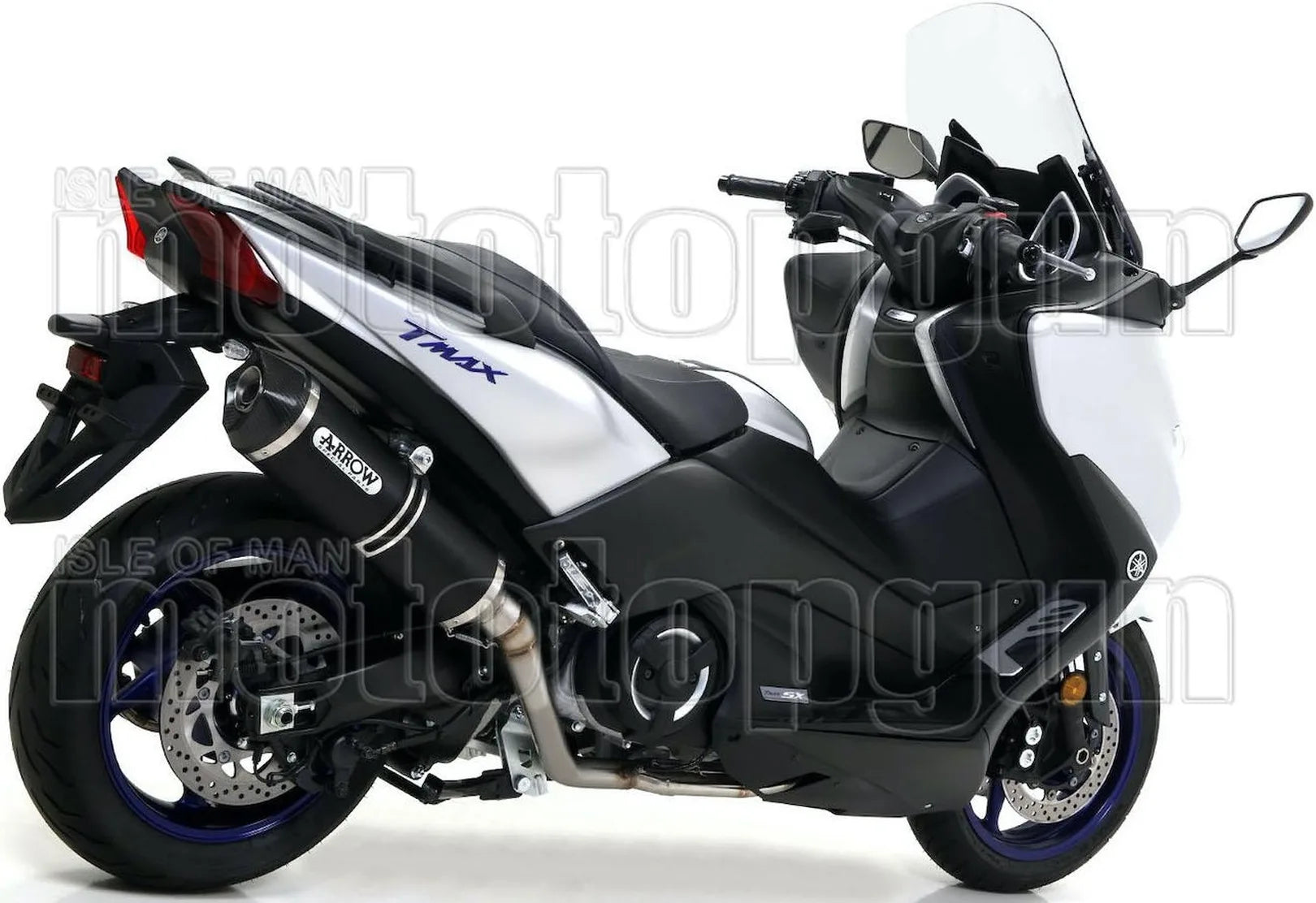 Système D'Échappement Homologué Au Niveau Sonore Race-Tech Aluminium Noir Carbon - Arrow Special Parts Compatible Avec Yamaha Xp 530 T-Max (2017-2019)
