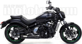 Système D'Échappement Complet Sans Catalyseur Et Homologué Au Niveau Sonore Rebel Aluminium Noir Carbon - Arrow Special Parts Compatible Avec Kawasaki Vulcan 650 S (2017-2020)