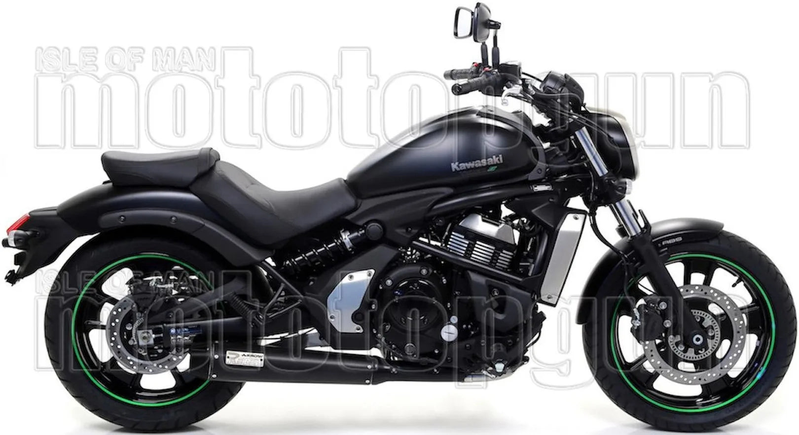 Système D'Échappement Complet Avec Catalyseur Et Homologation Acoustique Rebel Aluminium Noir Carbon - Arrow Special Parts Compatible Avec Kawasaki Vulcan 650 S Cafe (2017-2020)