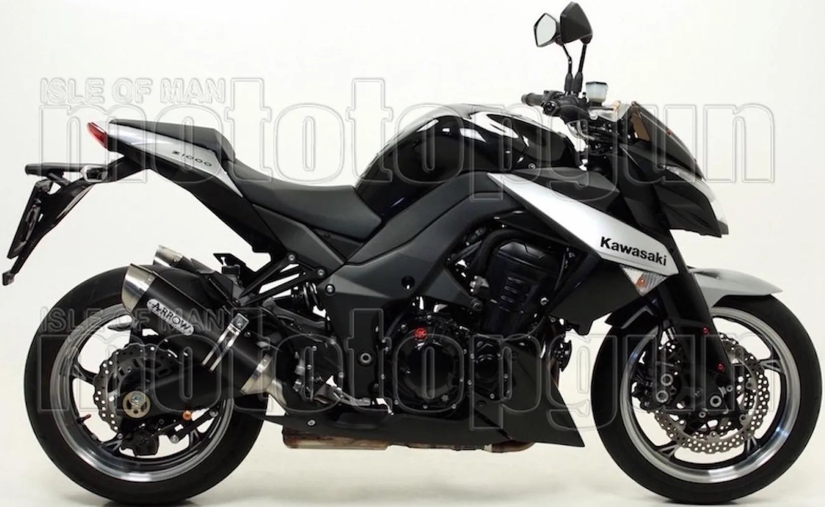 Double Sortie D'Échappement Homologuée Au Niveau Sonore Thunder Aluminium Noir Acier - Arrow Special Parts Compatible Avec Kawasaki Z 1000 (2017-2020)