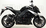 Double Sortie D'Échappement Homologuée Au Niveau Sonore Thunder Aluminium Noir Acier - Arrow Special Parts Compatible Avec Kawasaki Z 1000 (2010-2013)