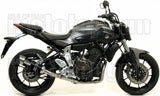 Système D'Échappement Complet Avec Catalyseur Et Homologation Acoustique Thunder Aluminium Noir Acier - Arrow Special Parts Compatible Avec Yamaha Mt-07 (2014-2020)