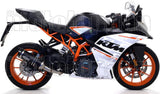 Système D'Échappement Non Catalysé Et Homologué Au Niveau Sonore Thunder Aluminium Noir Carbon - Arrow Special Parts Compatible Avec Ktm Rc 125 (2017-2020)