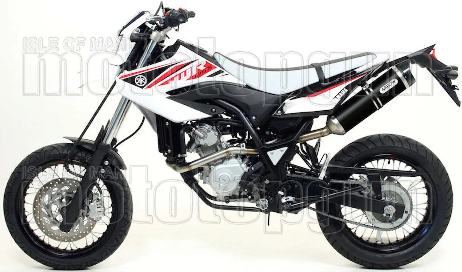 Système D'Échappement Complet Sans Catalyseur Et Homologué Au Niveau Sonore Thunder Aluminium Noir Carbon - Arrow Special Parts Compatible Avec Yamaha Wr 125 X (2009-2016)