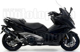Système D'Échappement Catalytique Avec Homologation Acoustique Urban Aluminium Noir Acier Noir - Arrow Special Parts Compatible Avec Kymco Ak 550 (2017-2020)