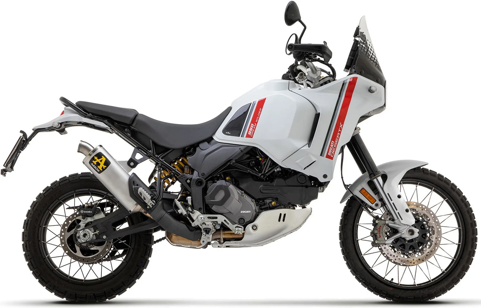 Système D'Échappement Homologué Au Niveau Sonore Indy-Race Titanium Acier - Arrow Special Parts Compatible Avec Ducati Desert-X 950 (2022-2025)