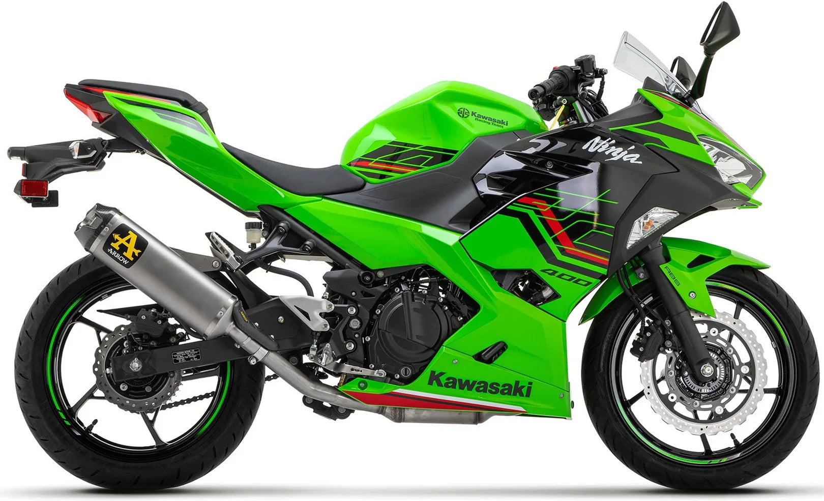Système D'Échappement Complet Sans Catalyseur Et Homologué Au Niveau Sonore Indy-Race Aluminium Noir Carbon - Arrow Special Parts Compatible Avec Kawasaki Z 400 (2023)