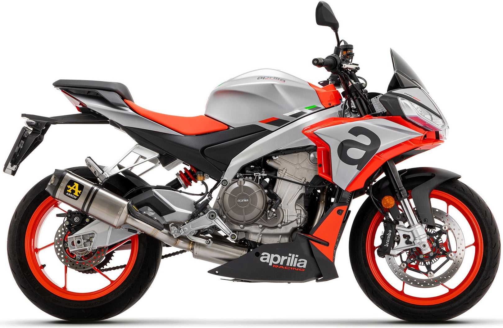 Complete Non-Catalytic Exhaust System With Sound Certification Indy-Race Titanium Carbon - Arrow Special Parts Compatible With Aprilia Tuono 660 (2021-2024)