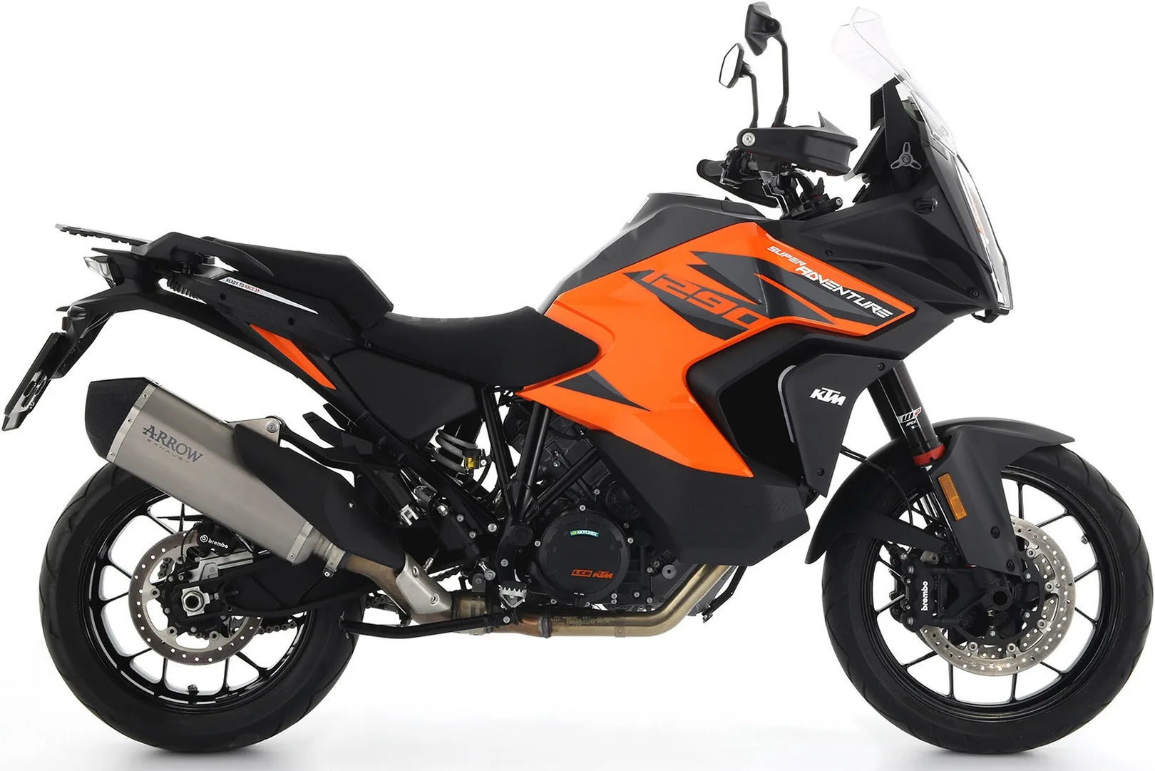 Système D'Échappement Complet Non Catalysé Et Sans Homologation Acoustique Sonora Titanium Embout Carby - Arrow Special Parts Compatible Avec Ktm 1390 Superadventure S (2025-2026)