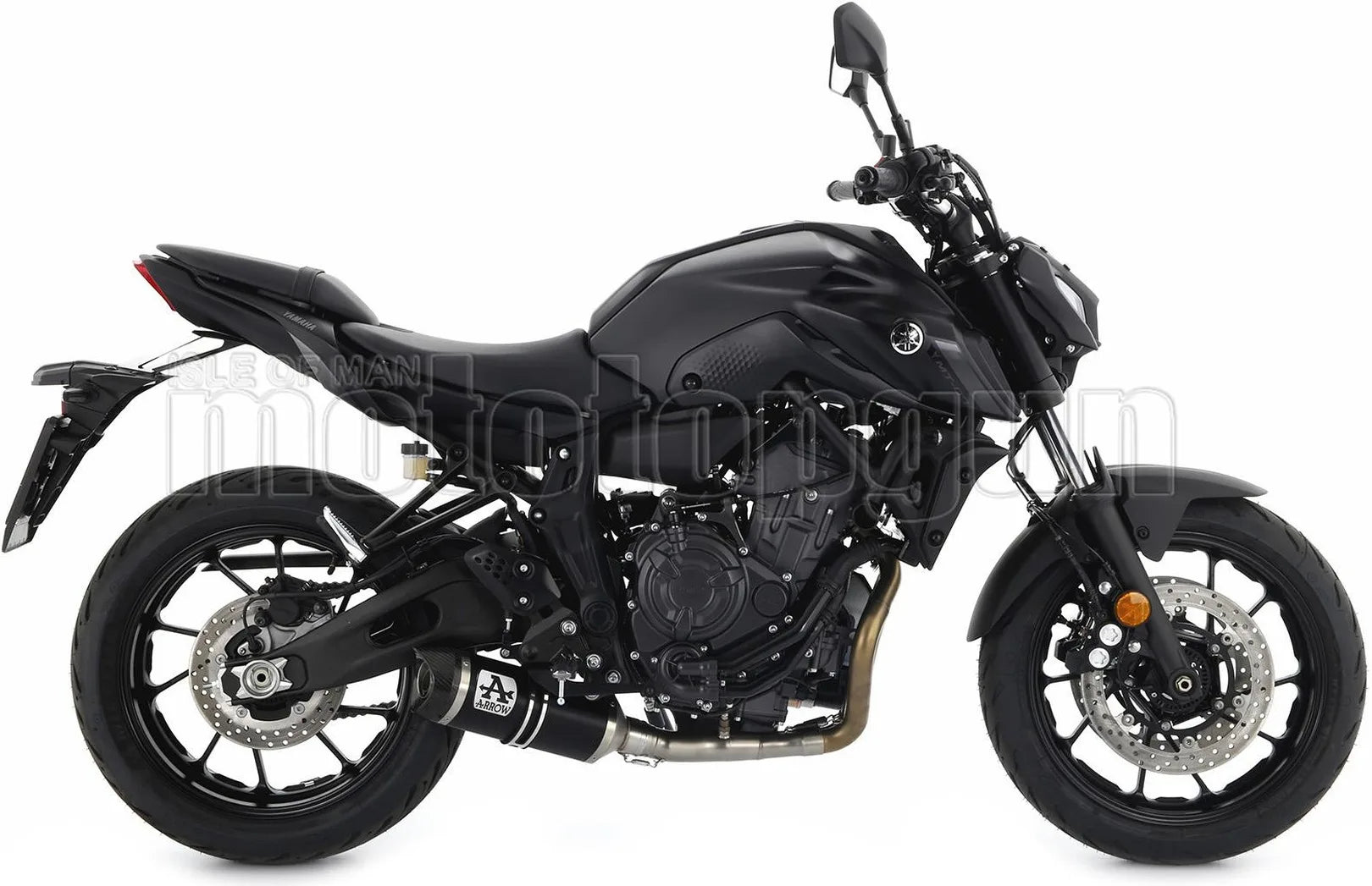 Système D'Échappement Complet Sans Catalyseur Et Homologué Au Niveau Sonore Thunder Aluminium Noir Carbon - Arrow Special Parts Compatible Avec Yamaha Mt-07 (2021-2024)