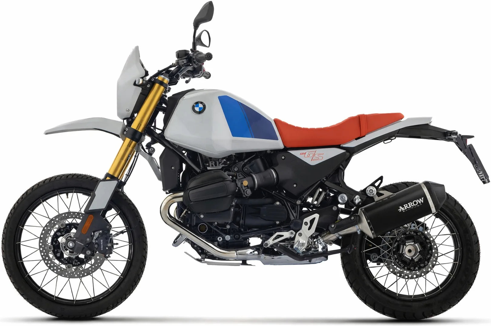 Système D'Échappement Complet Sans Catalyseur Et Homologué Au Niveau Sonore Explorer Aluminium Noir Embout Carby - Arrow Special Parts Compatible Avec Bmw R12 G - S (2025-2026)