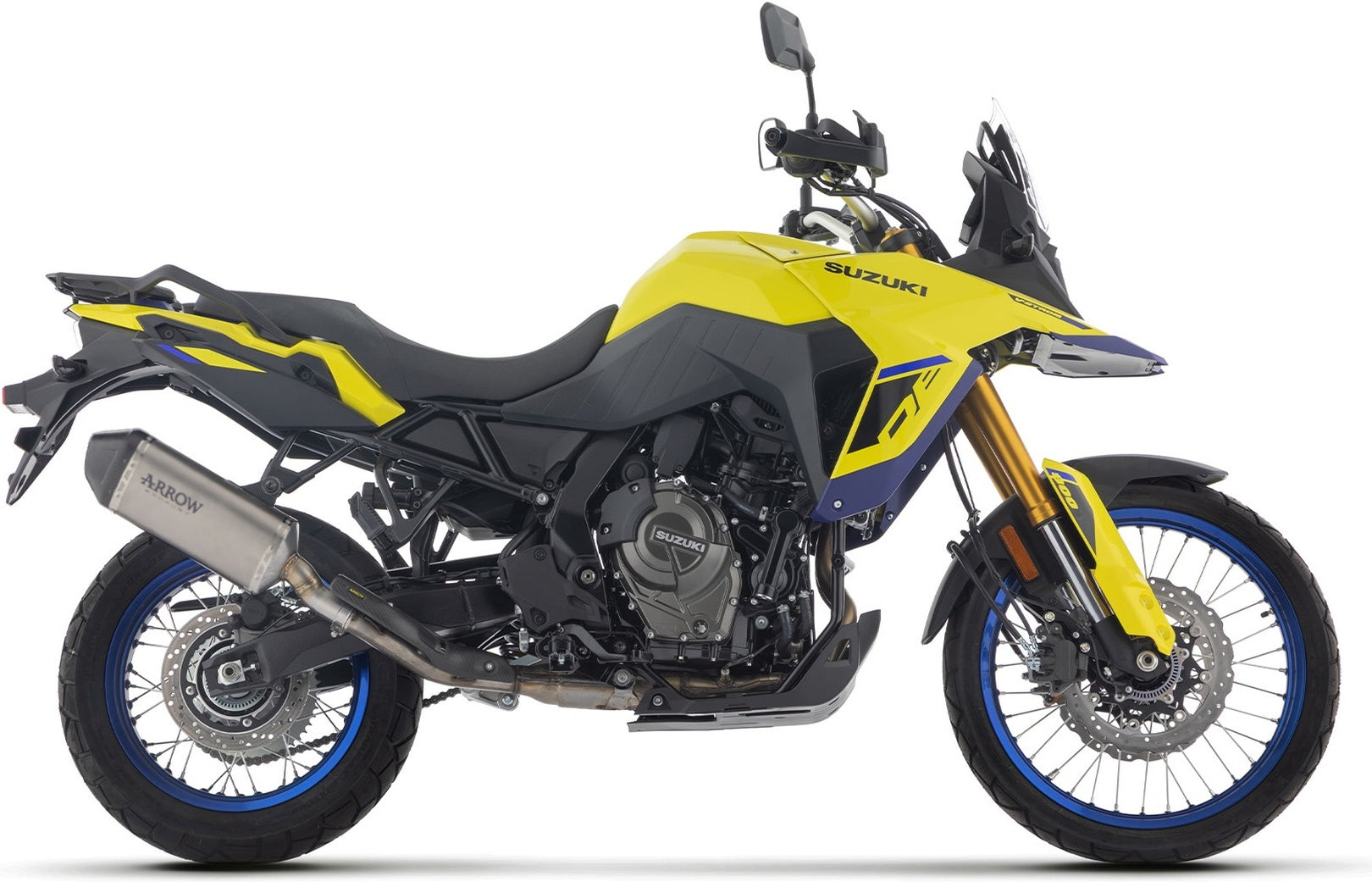 Complete Non-Catalytic Exhaust System With Sound Certification Explorer Titanium Carby End Cap - Arrow Special Parts Compatible With Suzuki V-Strom 800 Se (2025-2026)