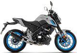Complete Exhaust System Without Catalytic Converter And Without Sound Certification Icon Black Aluminium Carby End Cap - Arrow Special Parts Compatible With Yamaha Mt-125 (2025-2026)
