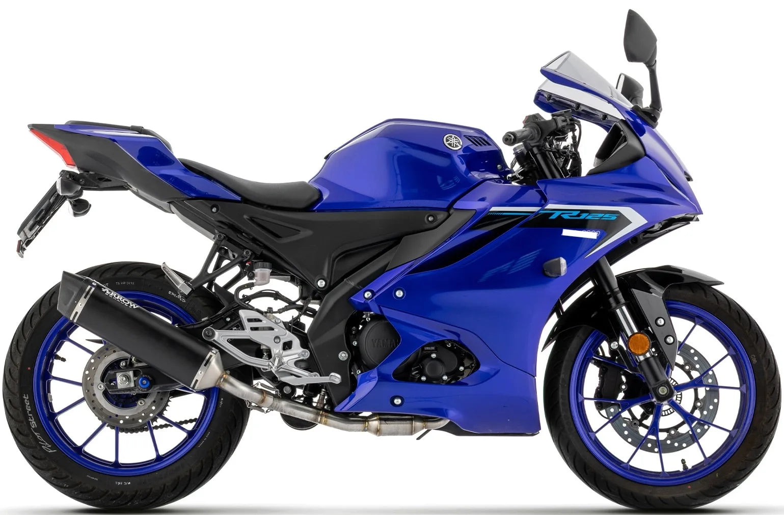 Système D'Échappement Complet Non Catalysé Et Sans Homologation Acoustique Icon Aluminium Noir Embout Carby - Arrow Special Parts Compatible Avec Yamaha Yzf R125 (2025-2026)