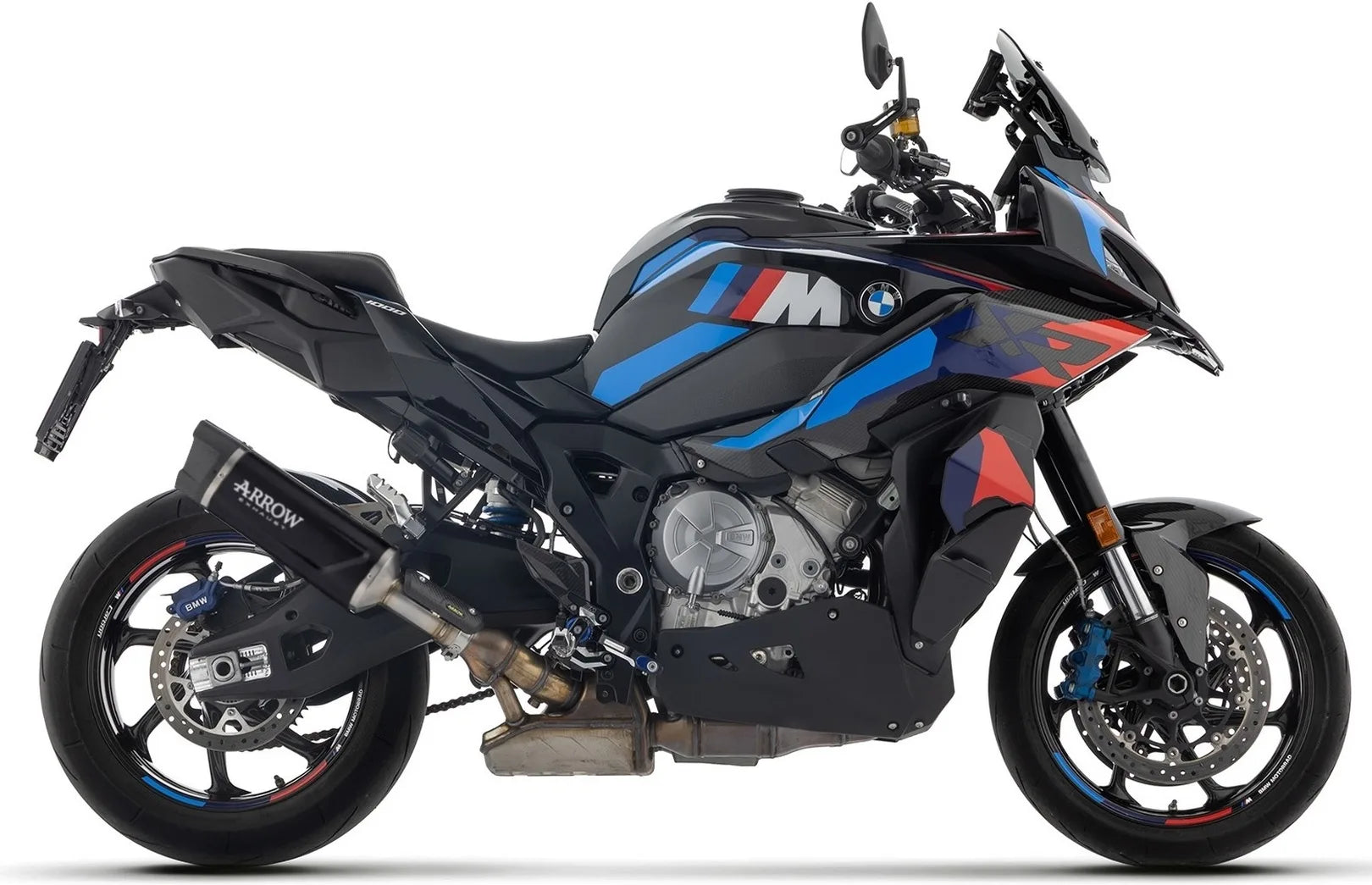 Système D'Échappement Complet Sans Catalyseur Et Homologué Au Niveau Sonore Indy-Race Evo Aluminium Noir Embout Carby - Arrow Special Parts Compatible Avec Bmw M 1000 Xr (2025-2026)