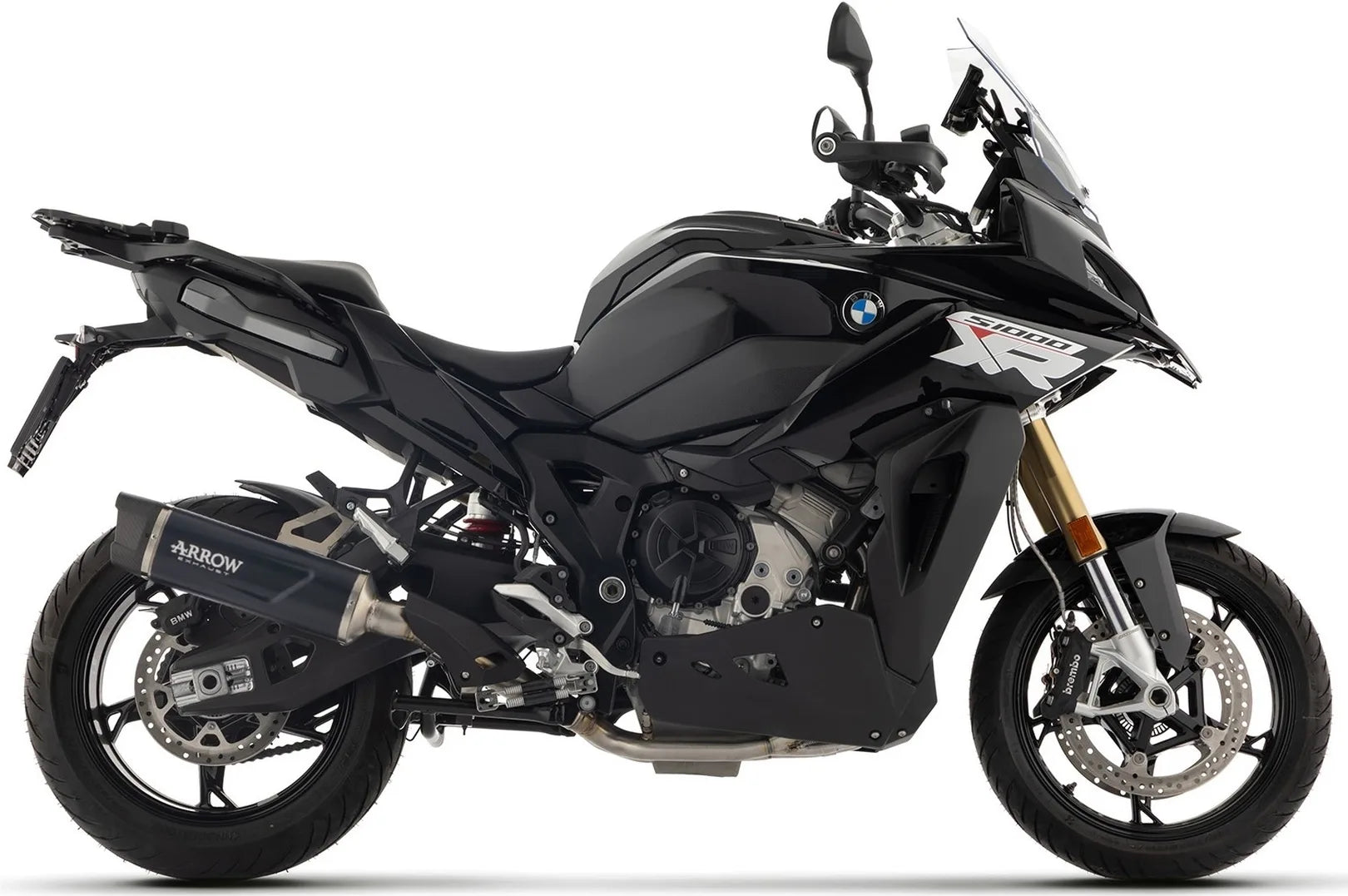 Système D'Échappement Complet Sans Catalyseur Et Homologué Au Niveau Sonore Indy-Race Evo Aluminium Noir Embout Carby - Arrow Special Parts Compatible Avec Bmw S 1000 Xr (2024-2026)