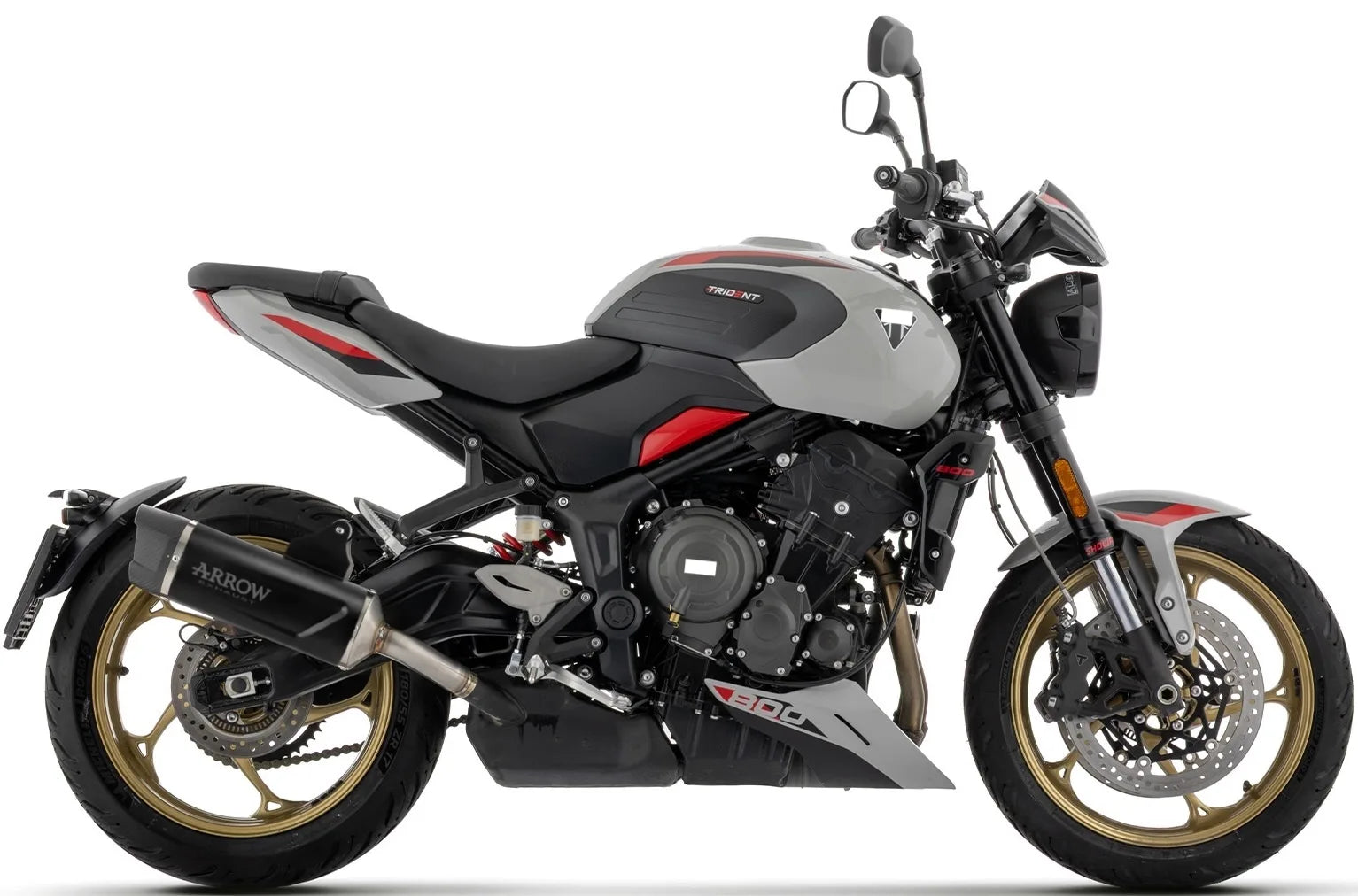 Système D'Échappement Homologué Au Niveau Sonore Indy-Race Evo Aluminium Noir Embout Carby - Arrow Special Parts Compatible Avec Triumph Trident 800 (2026)