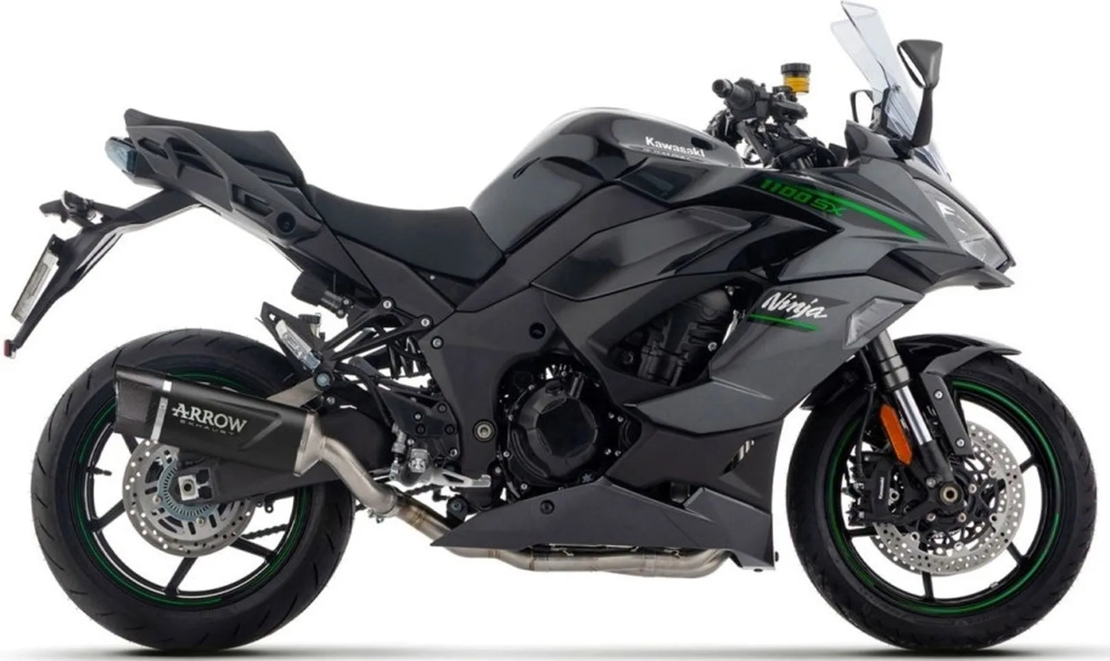Système D'Échappement Homologué Au Niveau Sonore Indy-Race Evo Aluminium Noir Embout Carby - Arrow Special Parts Compatible Avec Kawasaki Ninja 1100 Sx (2025-2026)